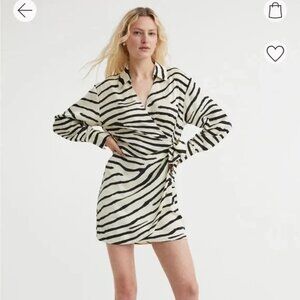 H&M Zebra Wrap Dress